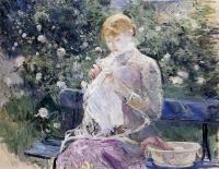Morisot, Berthe - Pasie Sewing in the Garden